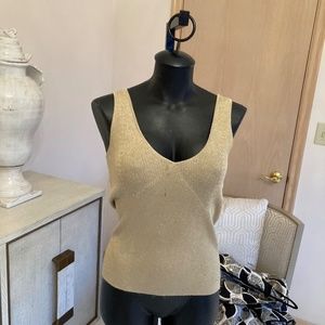 𝅺GOLD shell.  Fabric is silk, cashmere, metallic blend